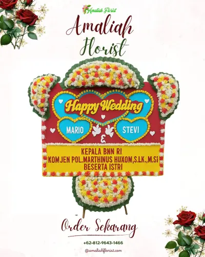 Karangan Papan Bunga Pernikahan di Ketitangkidul